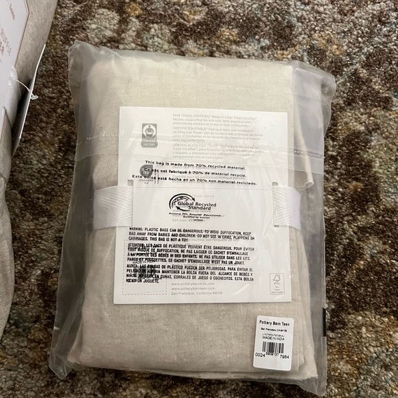 Pottery Barn Linen Cotton Ruffle Duvet Cover Twin - new - with Linen pillow sham - Picture 6 of 7